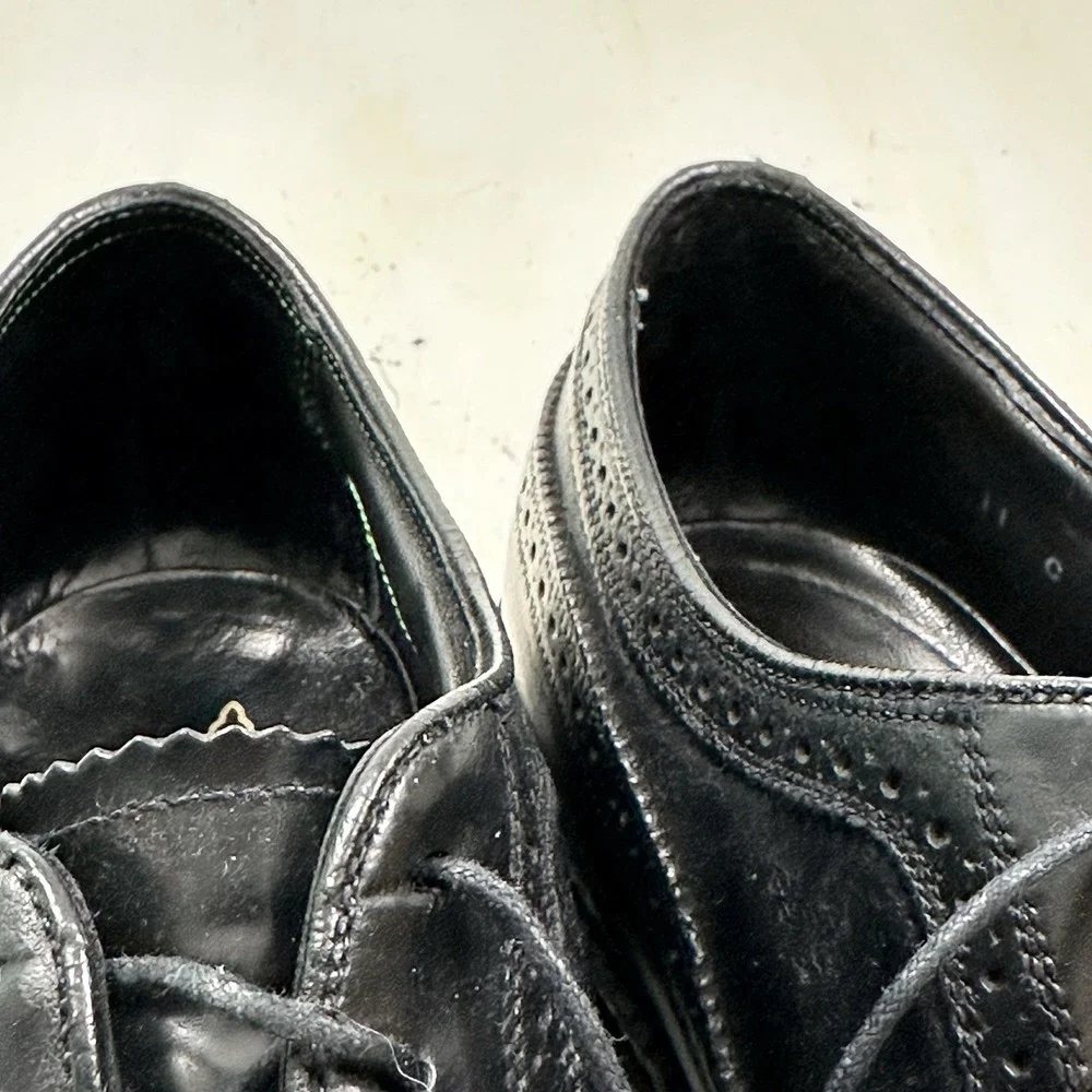 VTG Florsheim Imperial Kenmoor Shoes Men 11‎ C Black Smooth  display picture 3